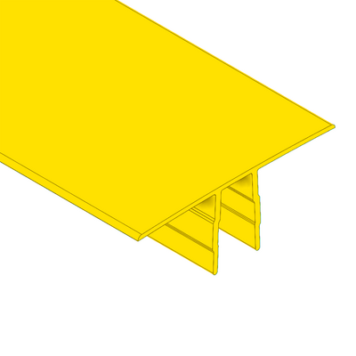 MODULAR SOLUTIONS PVC COVER PROFILE YELLOW 40MM, 8 FOOT LENGTH